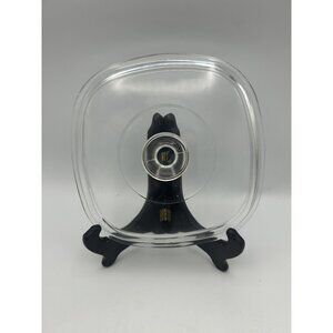 A-9-C Pyrex Replacement Lid 8.5" Only Square Clear 2" Round Knob Corningware VTG